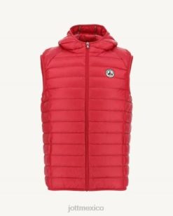 Jott Mexico | Jott chaqueta de plumón sin mangas con capucha rouge pat hombres 6L88262