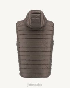 Jott Mexico | Jott chaqueta de plumón sin mangas con capucha taupe pat hombres 6L88265