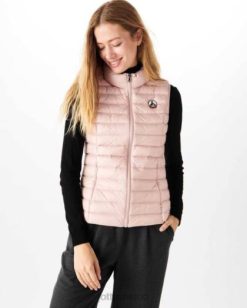 Jott Mexico | Jott chaqueta ligera sin mangas rosa pálido seda mujer 6L88679