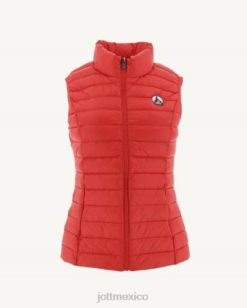 Jott Mujer | Jott Anorak ligero sin mangas rojo fuego seda mujer 6L88701