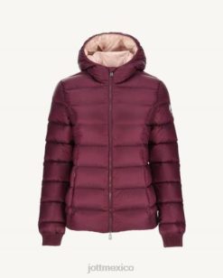 Jott Mujer | Jott Chaqueta de plumas con capucha para frío extremo berenjena celine mujer 6L88725