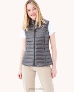 Jott Mujer | Jott Plumífero ligero sin mangas antracita seda mujer 6L88590